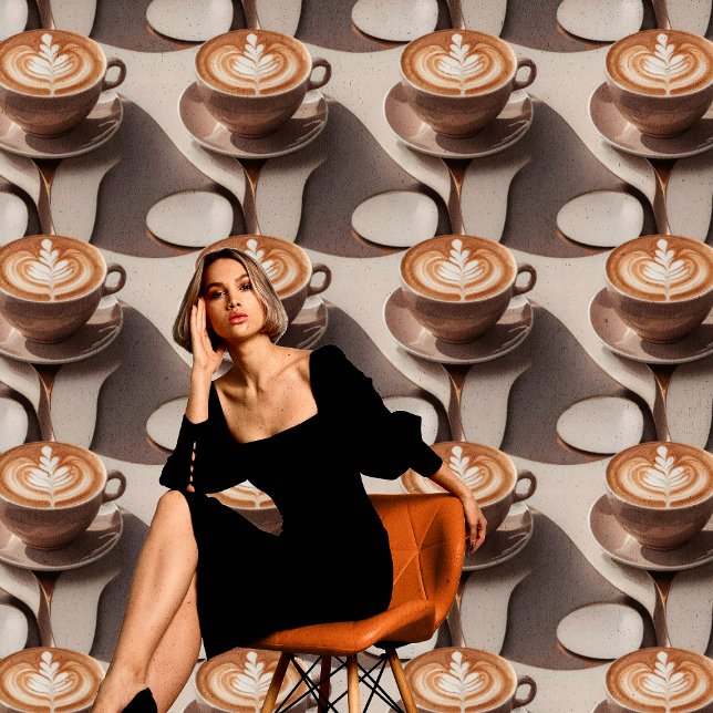 Elegant Cappuccino Caffee Latte Art Peel and Stick Wallpaper (Creator Uploaded)