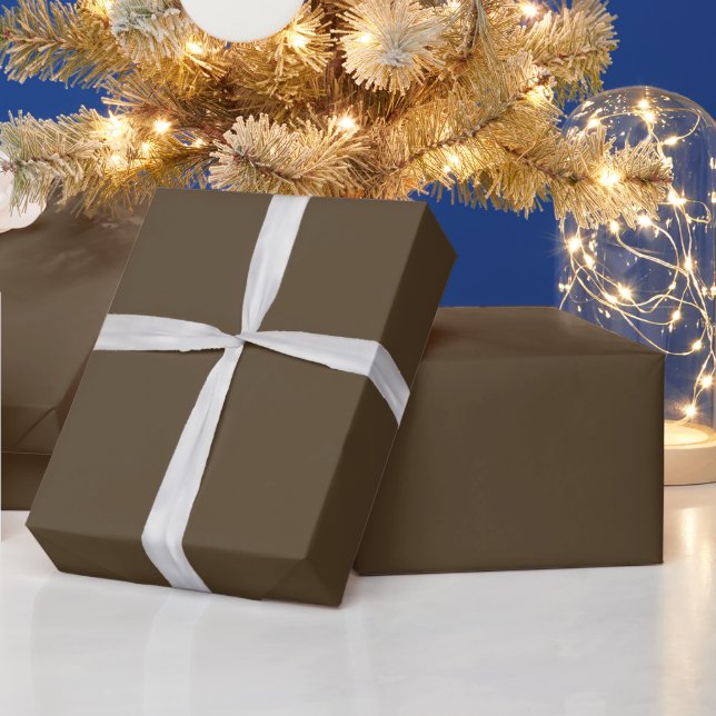 Elegant Carafe Brown Solid Color Modern Background Wrapping Paper (Holidays)