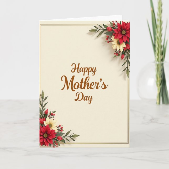 Elegant Caramel Mothers Card (Front)