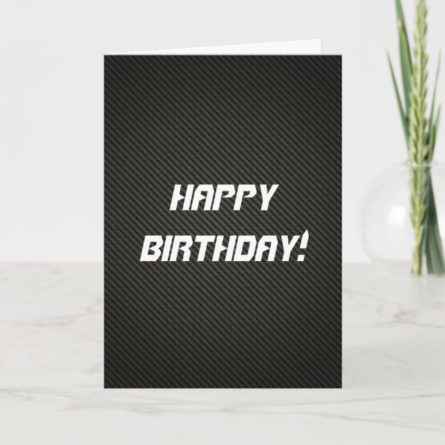 Elegant Carbon Fiber Birthday Card (Front)
