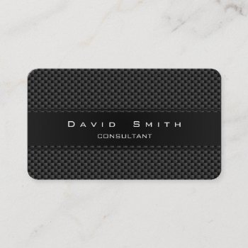 Elegant Carbon Fiber Professional Gold Business Card by yomismo at Zazzle
