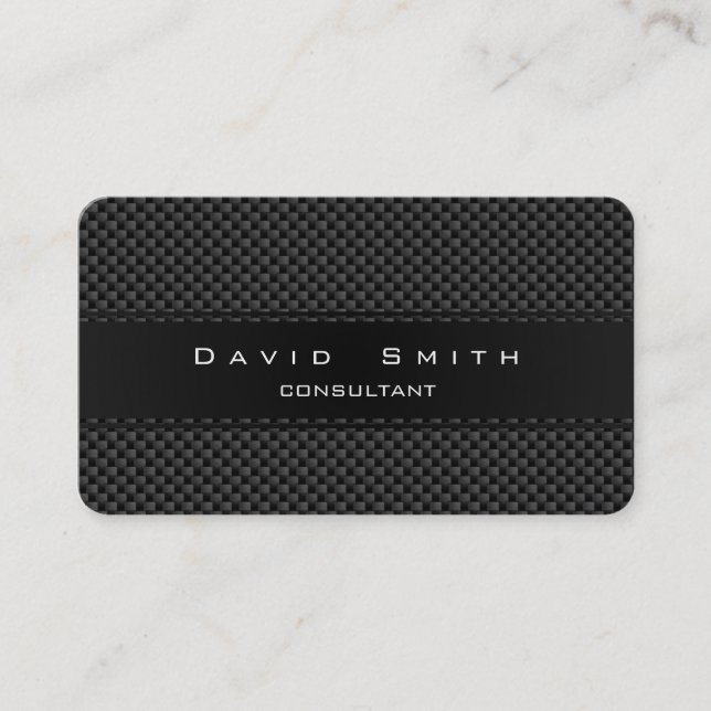 Elegant Carbon Fiber Professional Gold Business Card (Front)