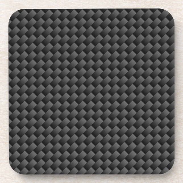 Elegant Carbon Fiber Style Print Decor Drink Coaster (Front)