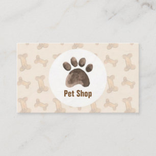 Elegant card of watercolor pet store with bones an