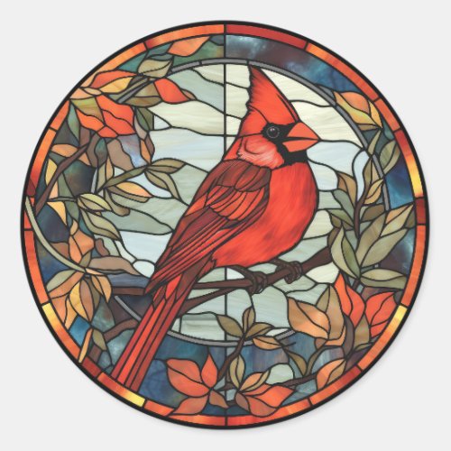 Elegant Cardinal Classic Round Sticker