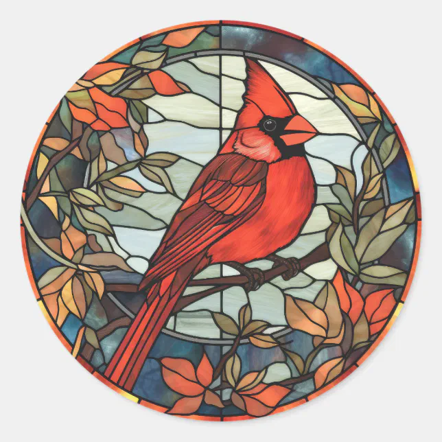 Elegant Cardinal Classic Round Sticker | Zazzle