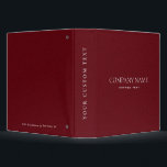 Elegant Cardinal Red Leather Look corporate 3 Ring Binder<br><div class="desc">Simple clean and elegant design of a cardinal red texture with fully customizable text in white classic font. Perfect for legal firm,  attorney,  real estate specialist,  finance and taxation consultant advisor
Masculine and elegant,  Available on many products. 
For help or custom request,  please contact me at citronelladesign@gmail.com</div>