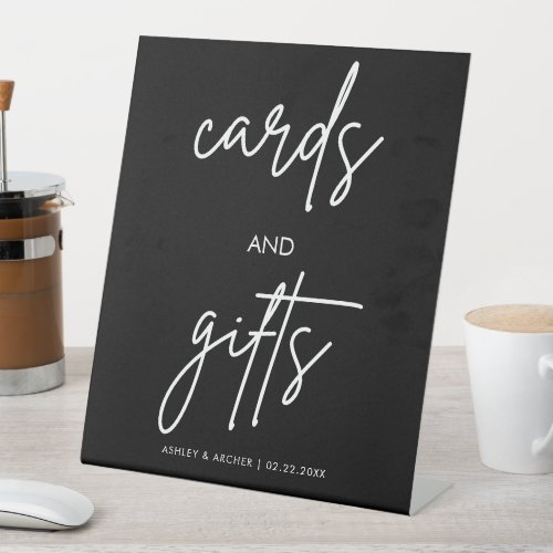 Elegant Cards and Gifts  Script Wedding Table  Pedestal Sign