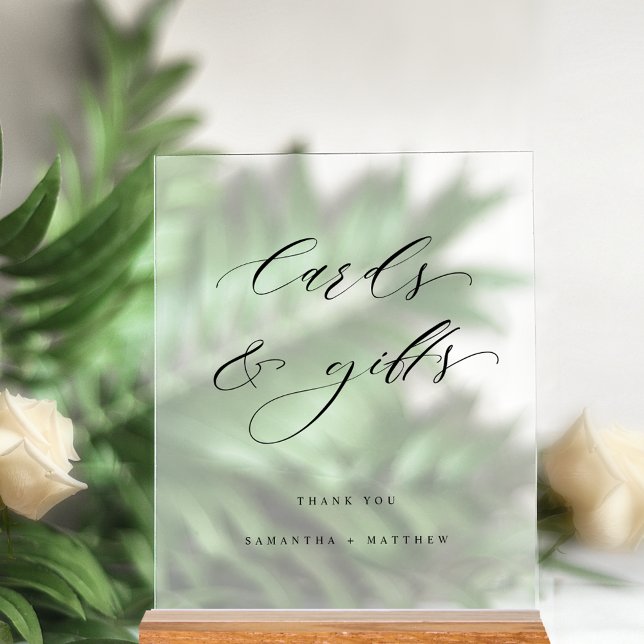 Elegant Cards and Gifts Wedding Frosted Style Acrylic Sign (Creator Uploaded)