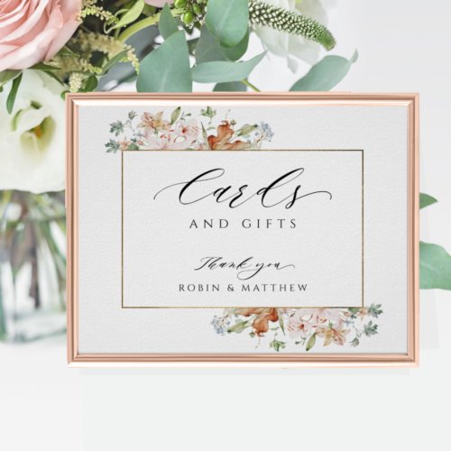 Elegant Cards  Gifts Earthy Blooms White Sign