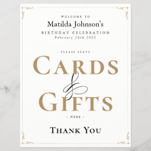 Elegant Cards & Gifts Here Sign Poster Flyer