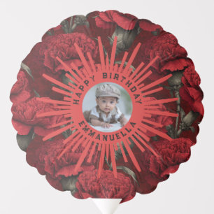 Elegant Carnation Aesthetic Adult Birthday Balloon