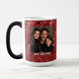 Elegant Carnation Big Dad Photo Custom Coffee Color Morph Mug