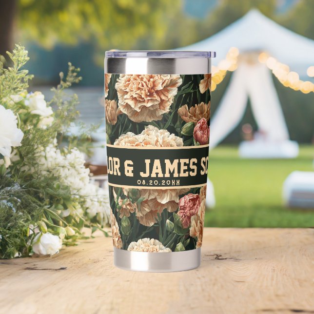 Elegant Carnation Travel Mugs For Thank You Gifts Insulated Tumbler (Wedding)