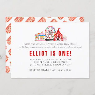 Elegant Carnival Circus Festival Party Birthday Invitation