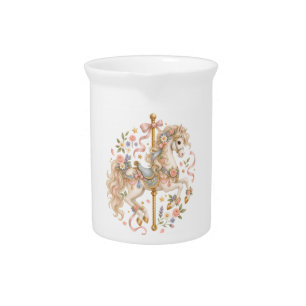 Elegant Carousel Horse French Fairytale Beverage Pitcher