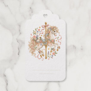 Elegant Carousel Horse French Fairytale Foil Gift Tags