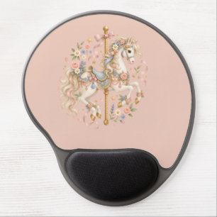 Elegant Carousel Horse French Fairytale Gel Mouse Pad