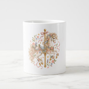 Elegant Carousel Horse French Fairytale Giant Coffee Mug