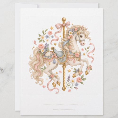 Elegant Carousel Horse French Fairytale Letterhead