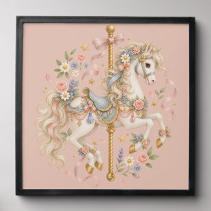 Elegant Carousel Horse French Fairytale Peel And Stick Photo Tile