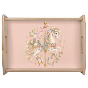 Elegant Carousel Horse French Fairytale Serving Tray