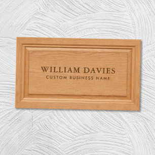 Elegant Carpenter Contractor Wooden Texture Business Card