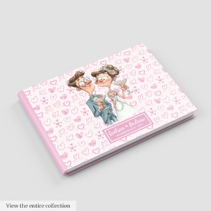 Elegant Cartoon Couple Wedding Guest book