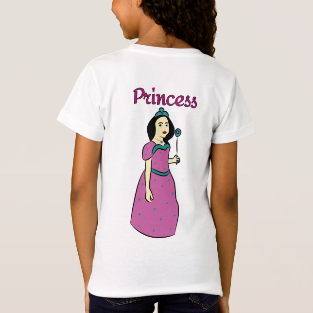 Elegant Cartoon Princess in Pink Gown (Back)