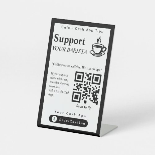 Elegant Cash App Tips QR Code Sign