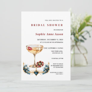 Elegant Casino Bridal Shower Champagne Invitation