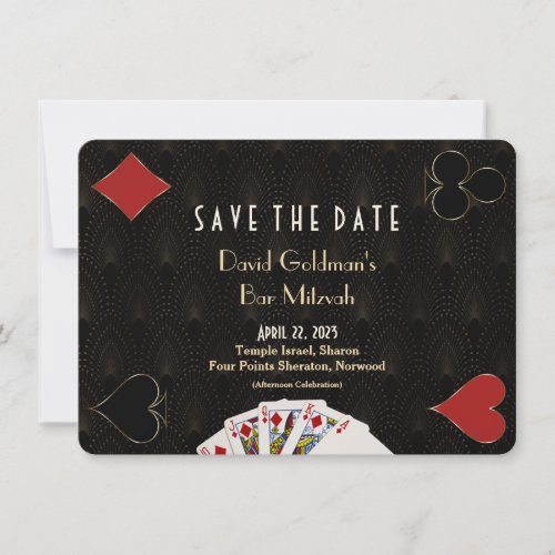 Elegant Casino Las Vegas Poker Bar Mitzvah Save The Date