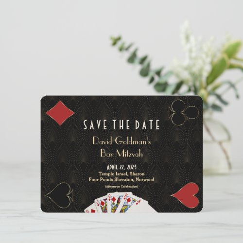 Elegant Casino Las Vegas Poker Bar Mitzvah Save The Date