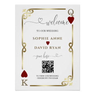 Elegant Casino Vegas Poker Wedding Welcome Sign