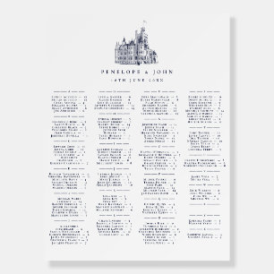 Elegant Castle Alphabetical Wedding Seating Chart Foam Board