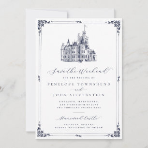 Elegant Castle Border Weekend Wedding  Save The Date