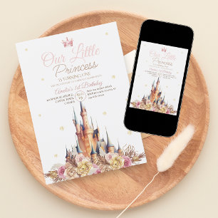 Elegant Castle Little Princess Birthday Invitation