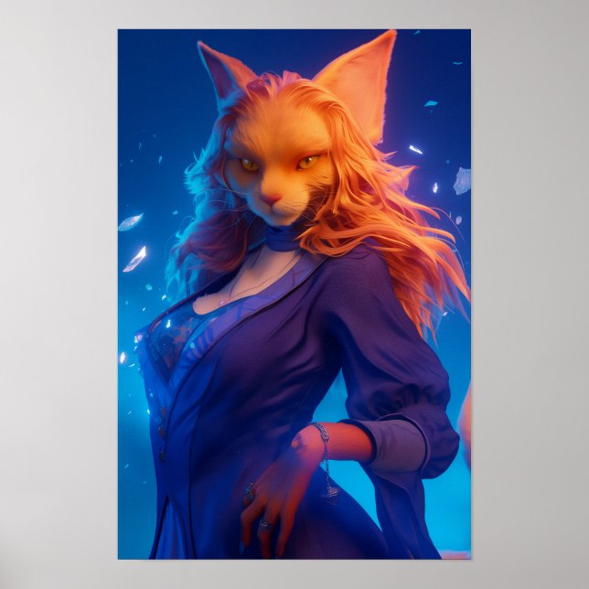 Elegant Cat Anthro Poster (Front)