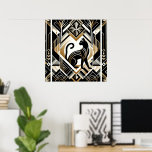 Elegant cat Art Deco lovers  Poster<br><div class="desc">Elegant cat Art Deco lovers Poster</div>