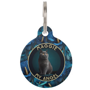 Elegant Cat Dad Gift Calla Lilies Print Pet ID Tag