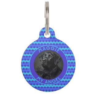 Elegant Cat Dad Gift Chevron Geometry Pet ID Tag