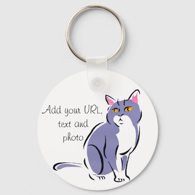 Elegant Cat Keychain (Front)