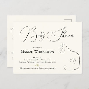 Elegant Cat & Kitten Baby Shower Invitation