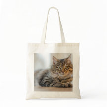 Elegant Cat Picture Tote Bag