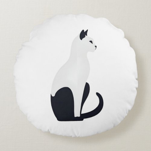 elegant cat round pillow