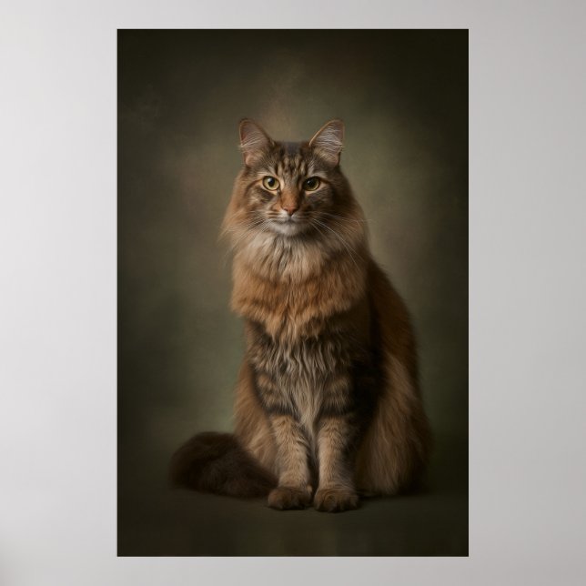 Elegant Cat Studio Portrait Poster (Front)