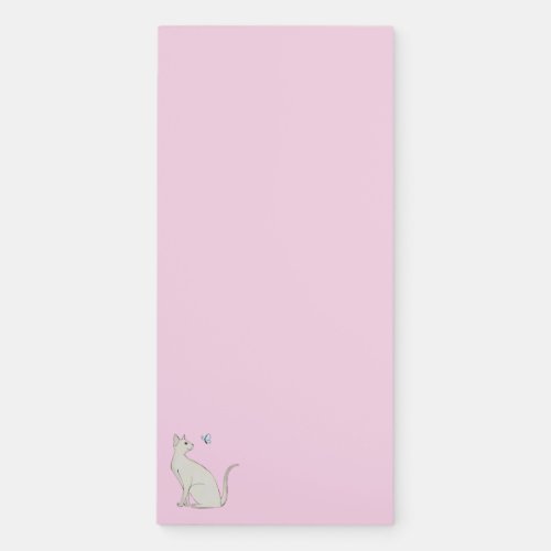 Elegant cat with butterfly magnetic notepad