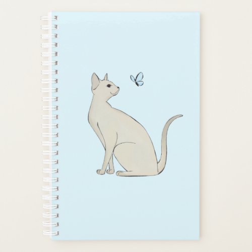 Elegant cat with butterfly planner