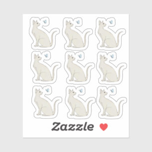 Elegant cat with butterfly sticker