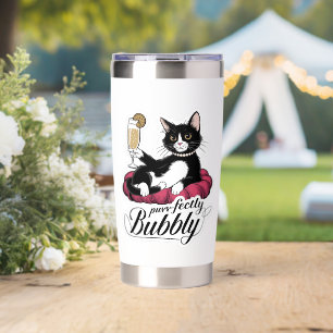 Elegant Cat with French 75 Cocktail – Classy & Sas Insulated Tumbler